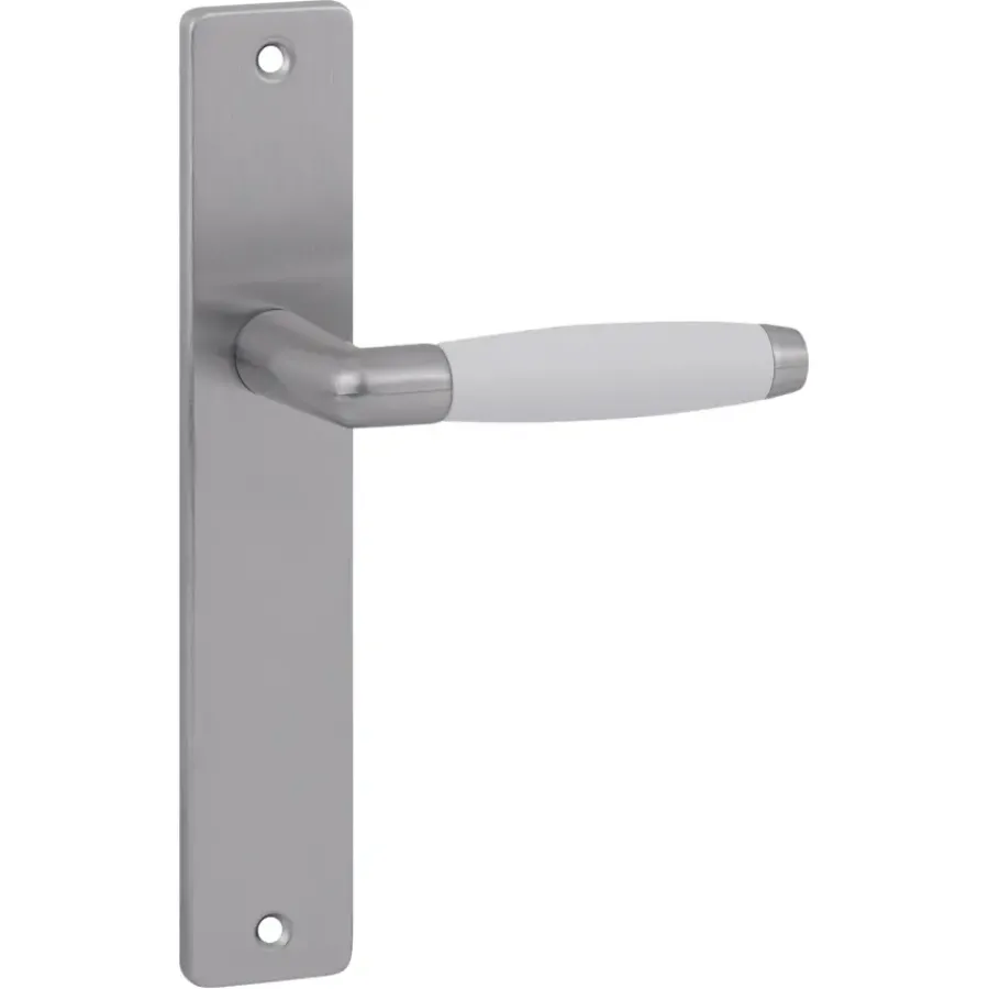 KARWEI deurkruk set Lago recht blind schild RVS look messing