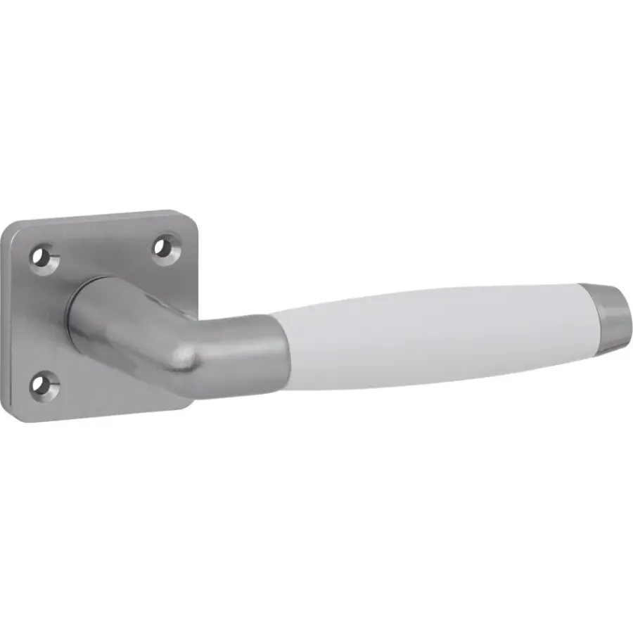 KARWEI deurkruk set Lago vierkant rozet RVS look messing Outlet