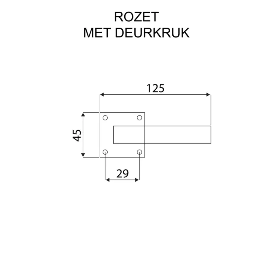 KARWEI deurkruk set Lago vierkant rozet RVS look messing Outlet