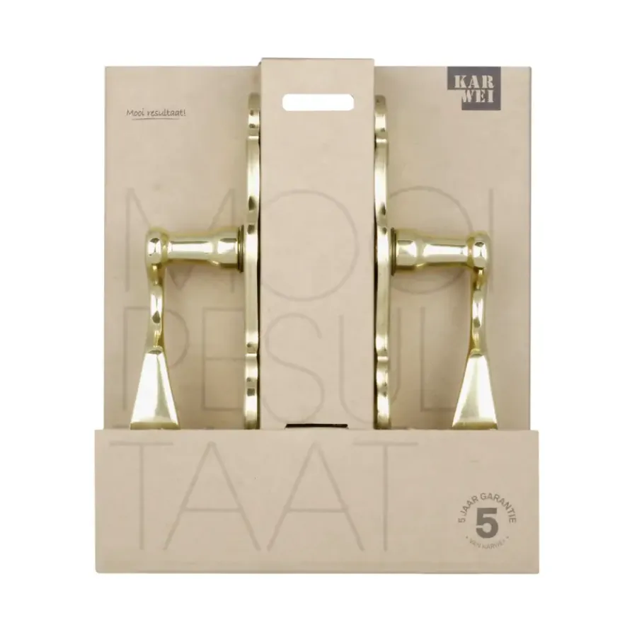 KARWEI deurkruk set Lepel ovaal schild sleutelgat 56 mm messing glans Clearance