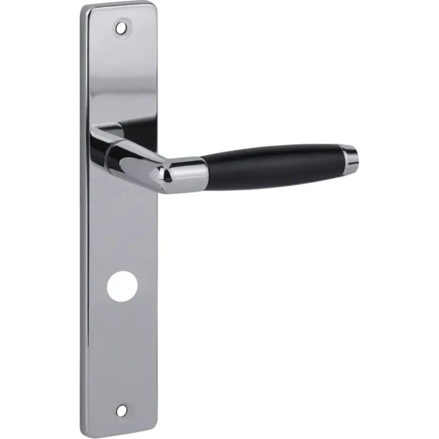 KARWEI deurkruk set Lopes recht schild vrij-bezet sluiting 63/8 mm nikkel glans Outlet