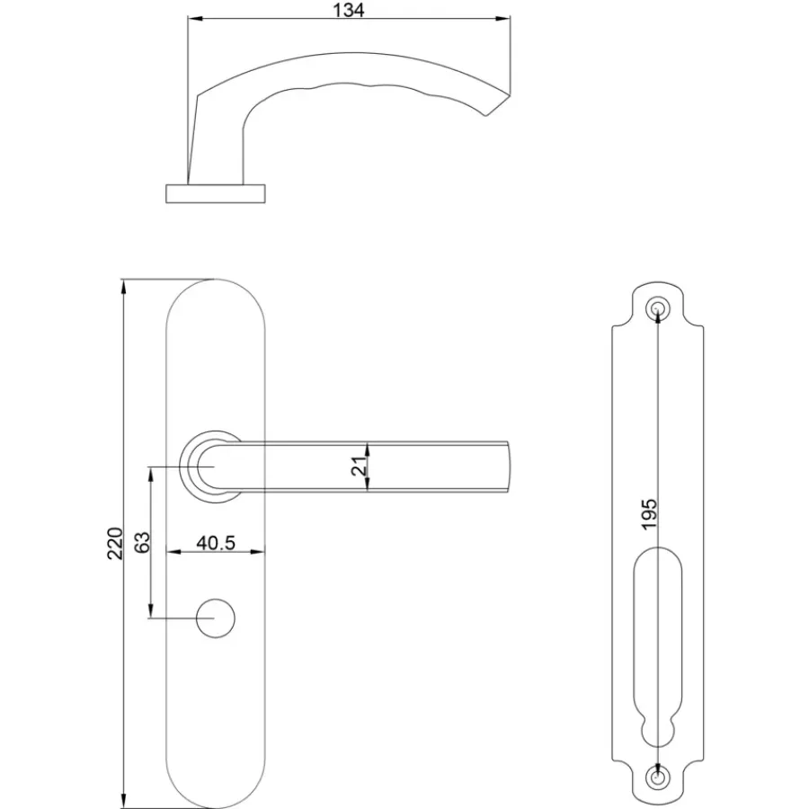 KARWEI deurkruk set Lorenzo ovaal schild vrij-bezet sluiting 63/8 mm RVS look aluminium Online