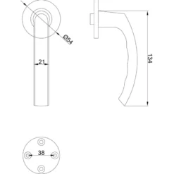 KARWEI deurkruk set Lorenzo rond rozet RVS look aluminium