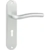 KARWEI deurkruk set L-vorm ovaal schild sleutelgat 56 mm aluminium New