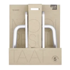KARWEI deurkruk set L-vorm ovaal schild sleutelgat 56 mm aluminium New