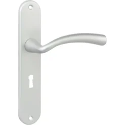 KARWEI deurkruk set Portugal ovaal schild sleutelgat 56 mm ANOX aluminium mat New