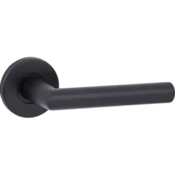 KARWEI deurkruk set Roberto rond rozet zwart aluminium Discount