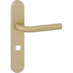KARWEI deurkruk set Rocco ovaal schild vrij-bezet sluiting 63/8 mm messing mat New