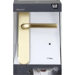 KARWEI deurkruk set Rocco ovaal blind schild messing mat New
