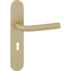 KARWEI deurkruk set Rocco ovaal schild sleutelgat 56 mm messing mat Sale