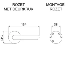 KARWEI deurkruk set Spanje rond rozet ANOX aluminium mat Hot