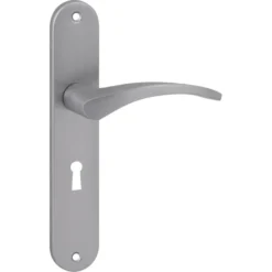KARWEI deurkruk set Stefanie ovaal schild sleutelgat 56 mm RVS look aluminium Clearance