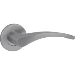 KARWEI deurkruk set Stefanie rond rozet RVS look aluminium