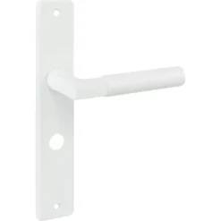 KARWEI deurkruk set Stefano recht schild vrij-bezet sluiting 63/8 mm wit aluminium New