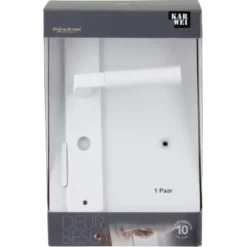 KARWEI deurkruk set Stefano recht schild vrij-bezet sluiting 63/8 mm wit aluminium New
