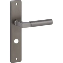 KARWEI deurkruk set Stefano recht schild vrij-bezet sluiting 63/8 mm messing antiek aluminium Sale
