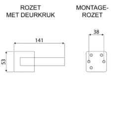 KARWEI deurkruk set Stefano vierkant rozet zwart aluminium Clearance