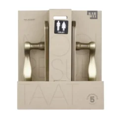 KARWEI deurkruk set Vitor ovaal schild vrij-bezet sluiting 63/8 mm messing antiek Outlet