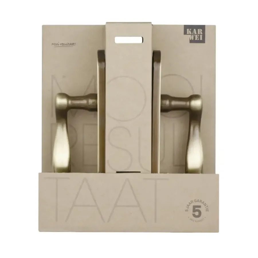KARWEI deurkruk set Vitor ovaal schild sleutelgat 56 mm messing antiek