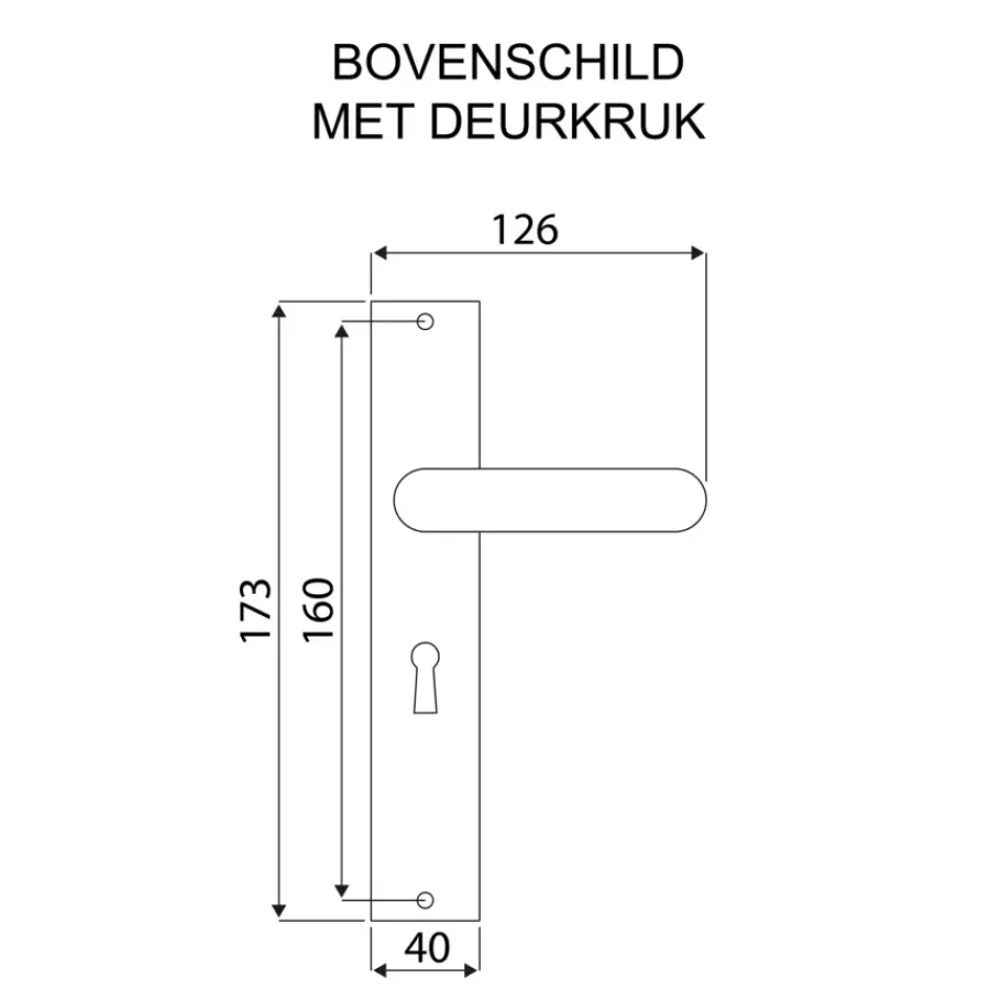 KARWEI deurkruk set Wave recht schild sleutelgat 56 mm chroom mat Discount