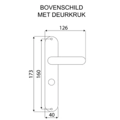 KARWEI deurkruk set Wave recht schild vrij-bezet sluiting 63/8 mm chroom mat Clearance