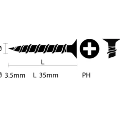 KARWEI gipsplaatschroef 3,5x35 mm zwart (1000 stuks)
