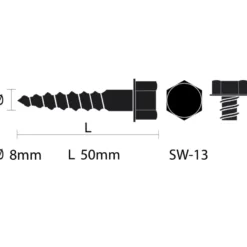 KARWEI houtdraadbout M8x50 mm 15 stuks