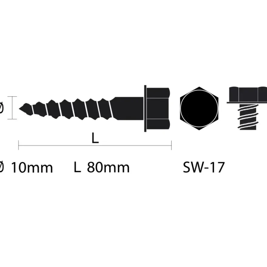 KARWEI houtdraadbout M10x80 mm 3 stuks
