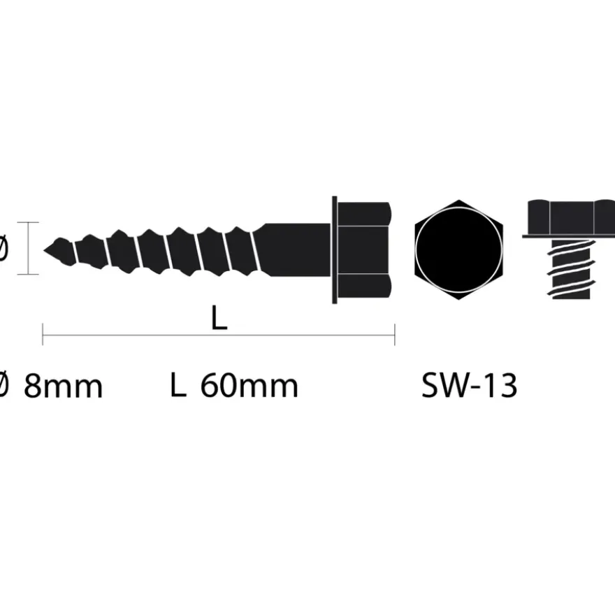 KARWEI houtdraadbout M8x60 mm 5 stuks