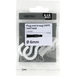 KARWEI kraagplug 6x36mm+schr.haak wit 4,5x65mm 2ST