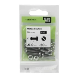 KARWEI metaalbout RVS 5x20 mm 10 stuks