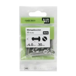 KARWEI metaalbout RVS 4x30 mm 10 stuks