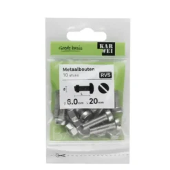 KARWEI metaalbout RVS 6x20 mm 10 stuks