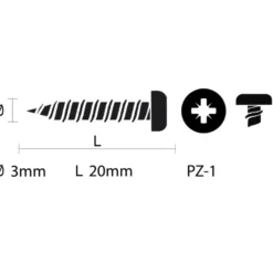 KARWEI unischroef cilinderkop rvs 3x20 mm (15 stuks)
