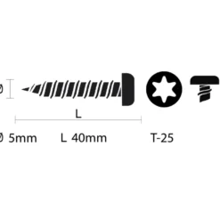 KARWEI unischroef cilinderkop verzinkt 5x40 mm (50 stuks)