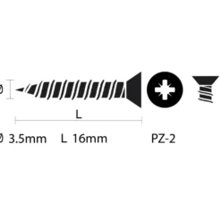 KARWEI unischroef platkop rvs 3,5x16 mm (15 stuks)