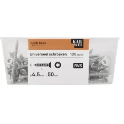 KARWEI unischroef platkop rvs 4,5x50 mm (100 stuks)