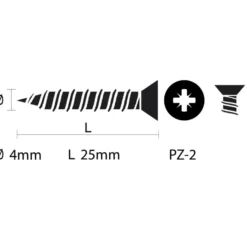 KARWEI unischroef platkop rvs 4x25 mm (500 stuks)