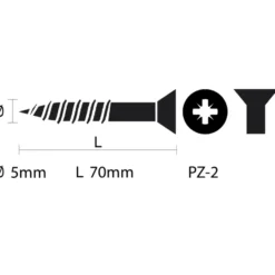 KARWEI unischroef platkop verzinkt 5x70 mm (15 stuks)