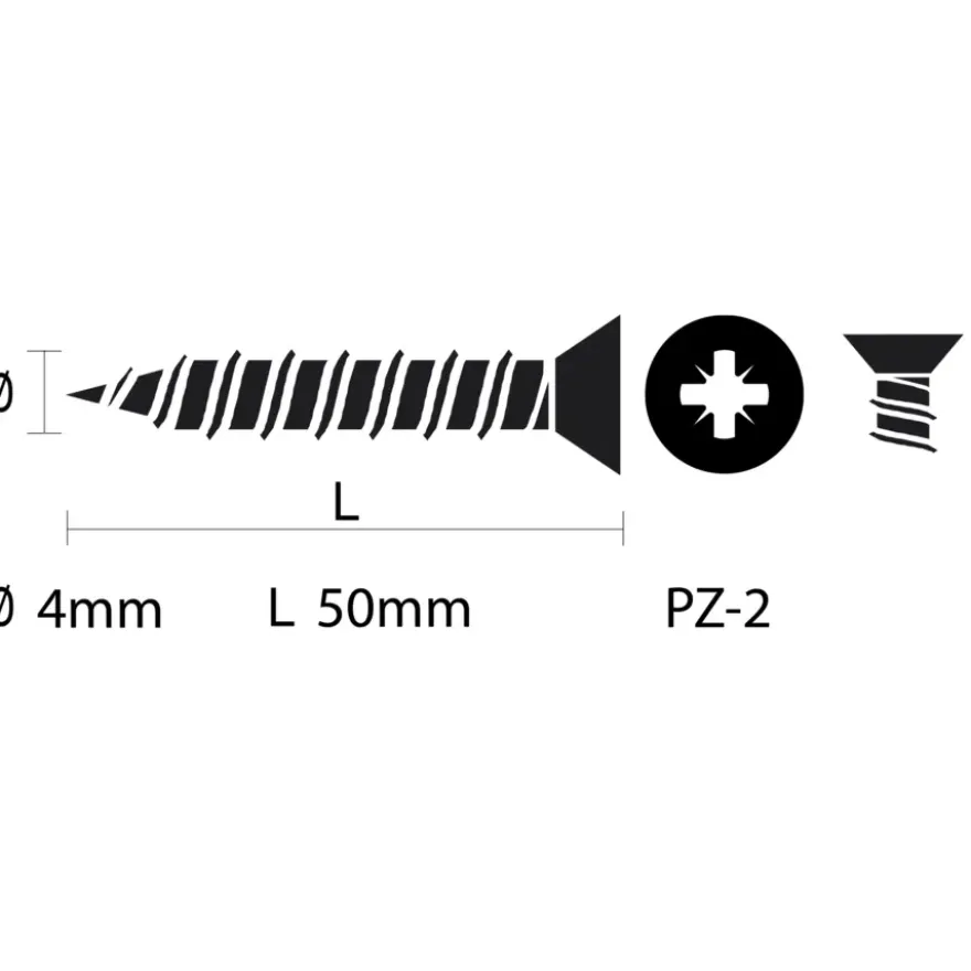 KARWEI unischroef platkop verzinkt 4x50 mm (15 stuks)