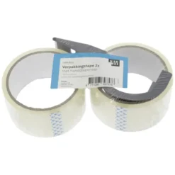 KARWEI verpakkingstape 30mx48mm (2 stuks) + handdispenser Clearance