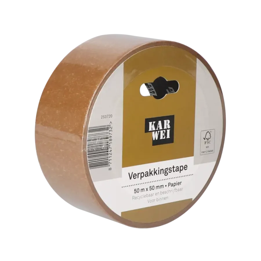 KARWEI verpakkingstape papier 50 m x 50 mm Best
