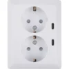 KARWEI Zenith Dubbel Stopcontact Geaard met Twee USB-C Poorten Wit Discount