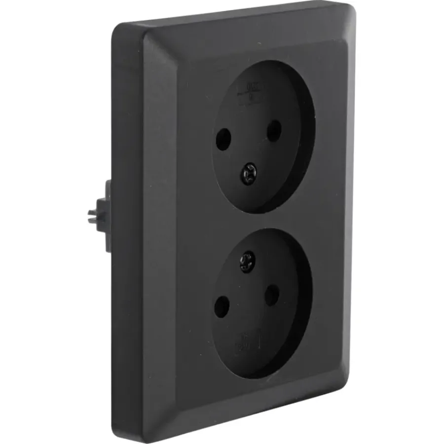 KARWEI Zenith Dubbel Stopcontact Mat Zwart Hot