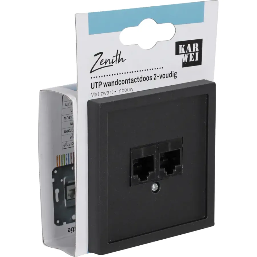 KARWEI Zenith wandcontactdoos UTP mat zwart Best
