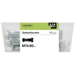 KARWEI zeskantbout deeldraad M10x80 mm 10 stuks