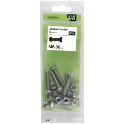 KARWEI zeskantbout voldraad rvs M6x30 mm 8 stuks