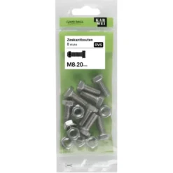 KARWEI zeskantbout voldraad rvs M8x20 mm 8 stuks