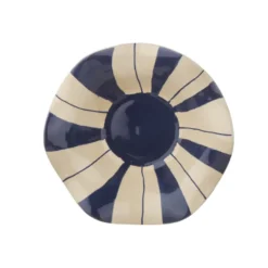 Keramieken schaal wit blauw 25,5x25,5x8cm