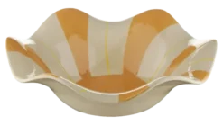 Keramieken schaal wit oranje 25,5x25,5x8cm